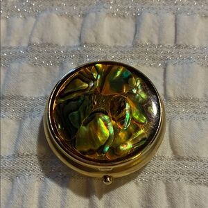 Abalone Shell Compact Pill Case